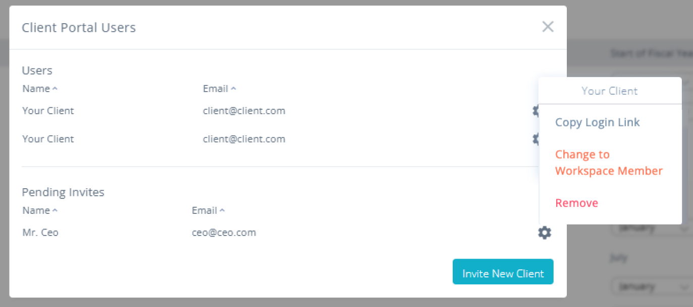 Change User to Client or Client to User
