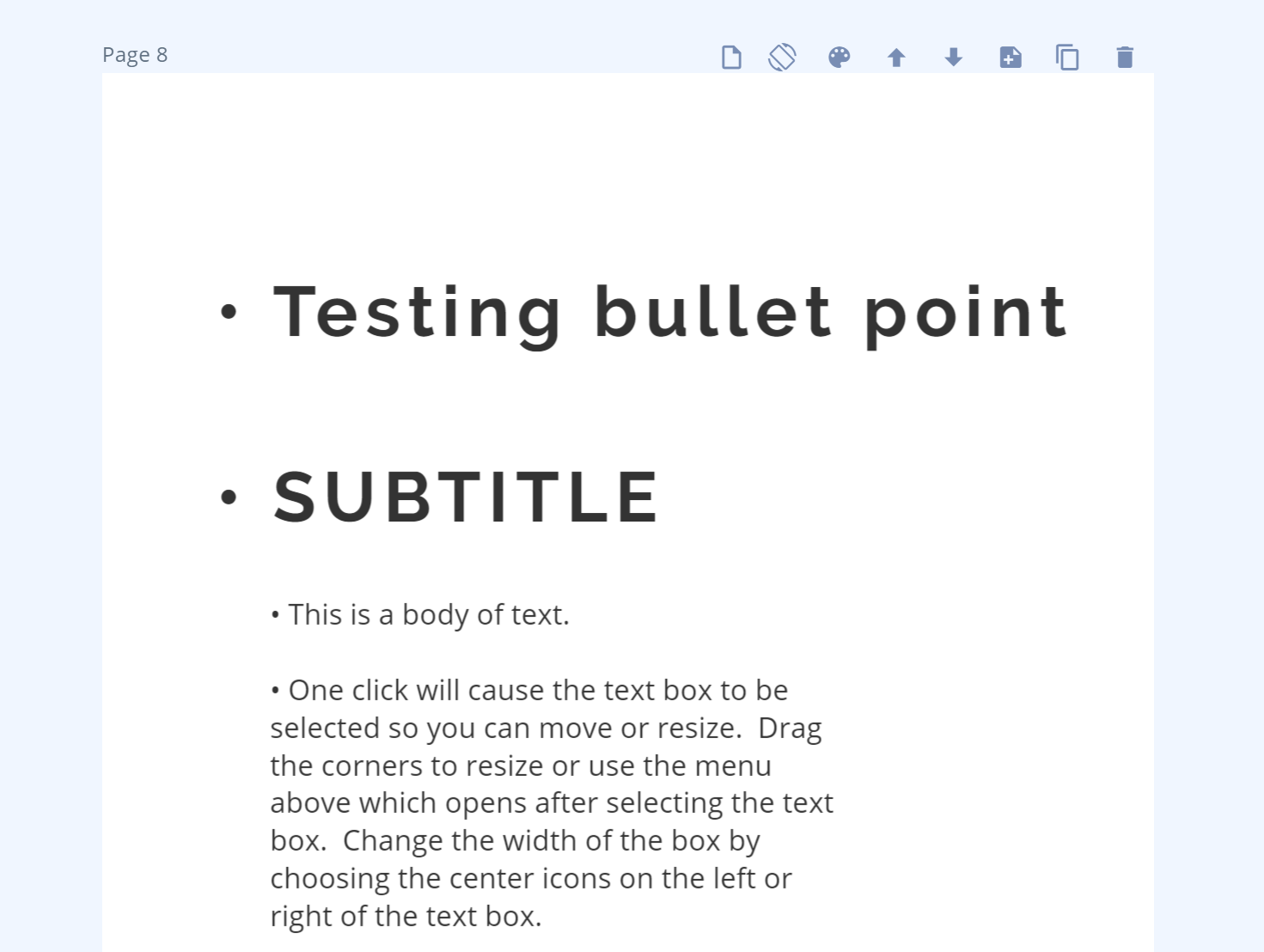 creating bullet points