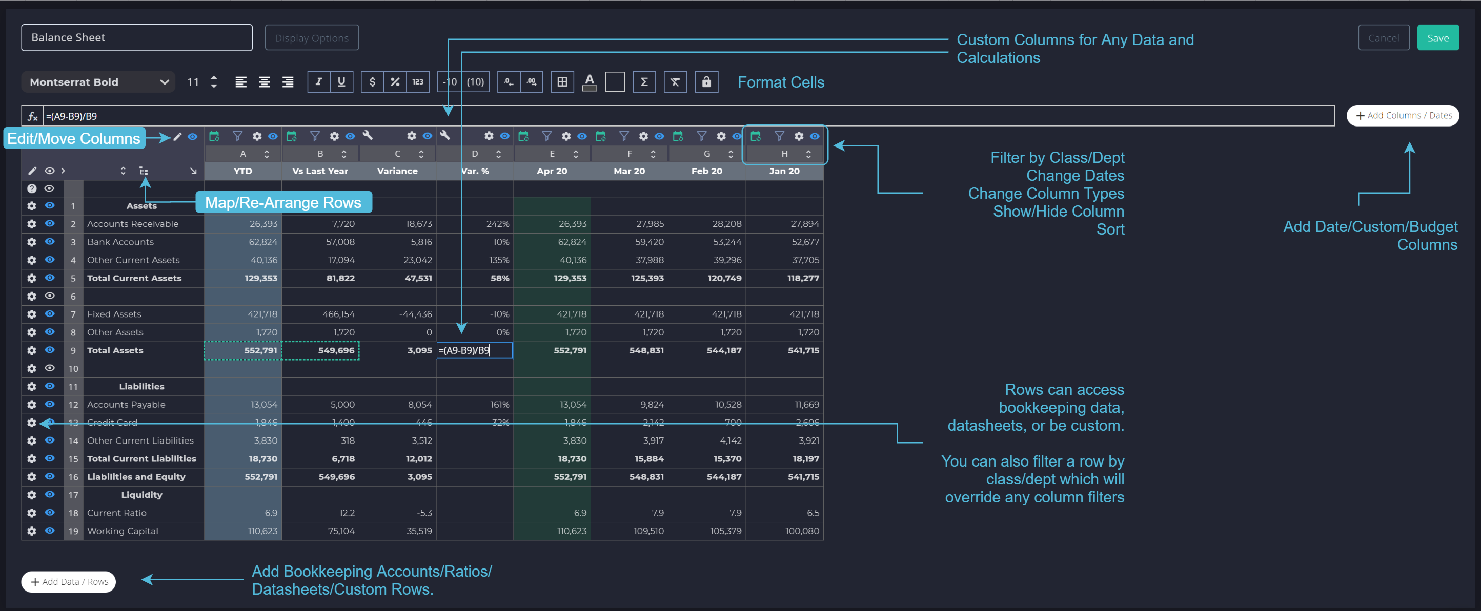 sample spread sheet