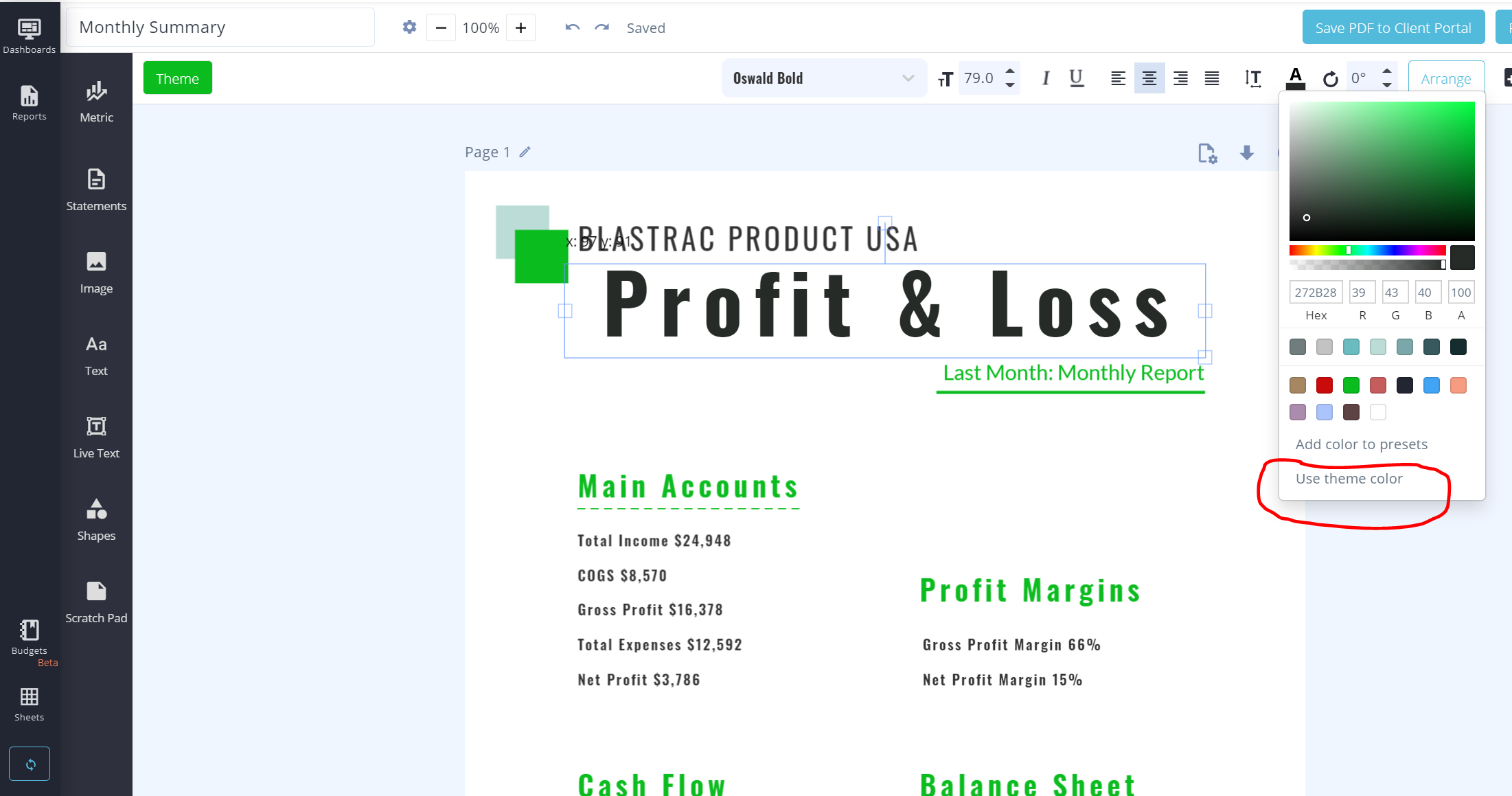 financial statement report sample