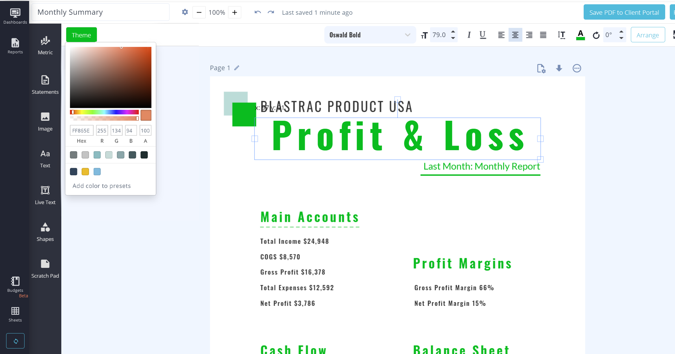 financial statement report sample