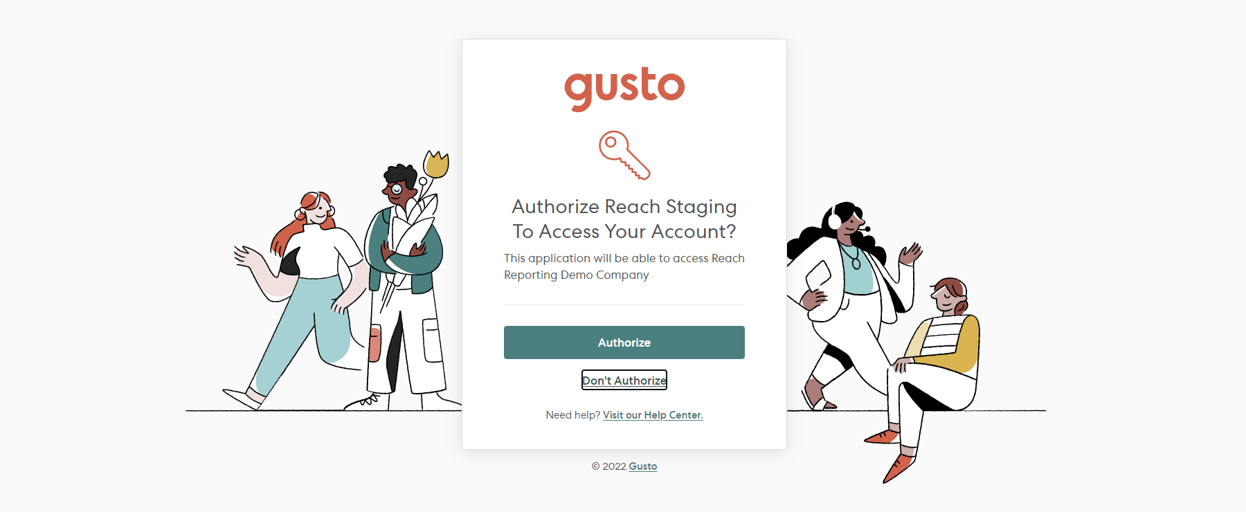 gusto authorization code